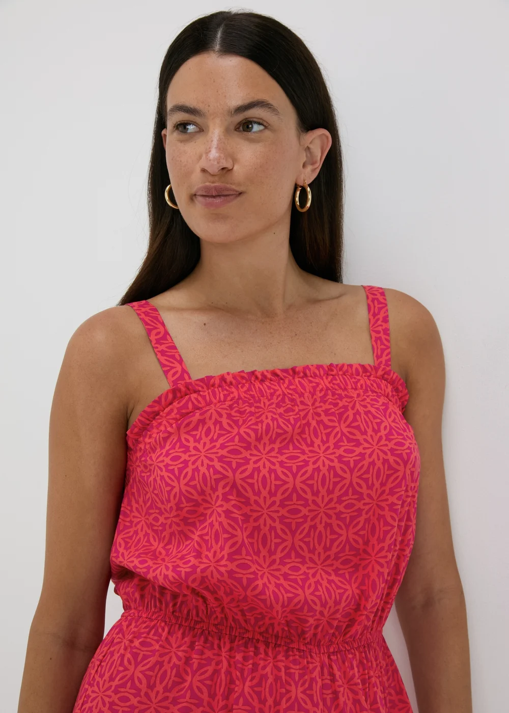 Pink Geometric Print Playsuit - 8 Image 3