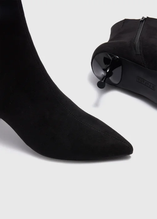 Black Wide Fit Pointed Ankle Boots - 3 Image 2