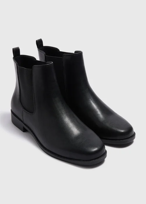 Black Wide Fit Chelsea Boots - 6 Image 1