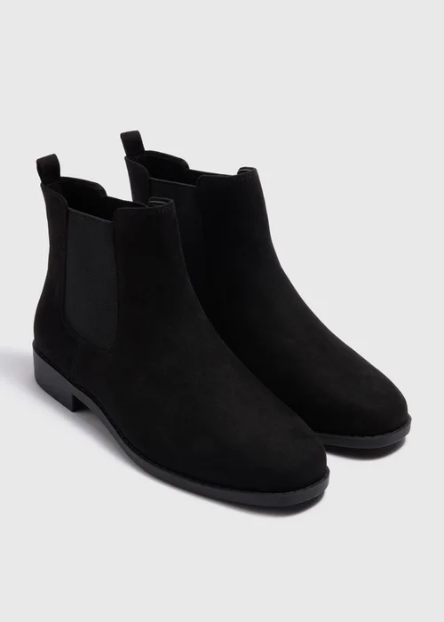 Black Wide Fit Chelsea Boots - Size 3 Image 1