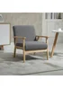 HOMCOM Grey Minimalistic Accent Chair with Linen Cushions (64cm x 70cm x 72cm) - One Size Image 1