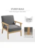 HOMCOM Grey Minimalistic Accent Chair with Linen Cushions (64cm x 70cm x 72cm) - One Size Image 5