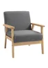 HOMCOM Grey Minimalistic Accent Chair with Linen Cushions (64cm x 70cm x 72cm) - One Size Image 2