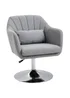 HOMCOM Grey Stylish Retro Linen Swivel Tub Chair (60cm x 60cm x 91cm) - One Size Image 2