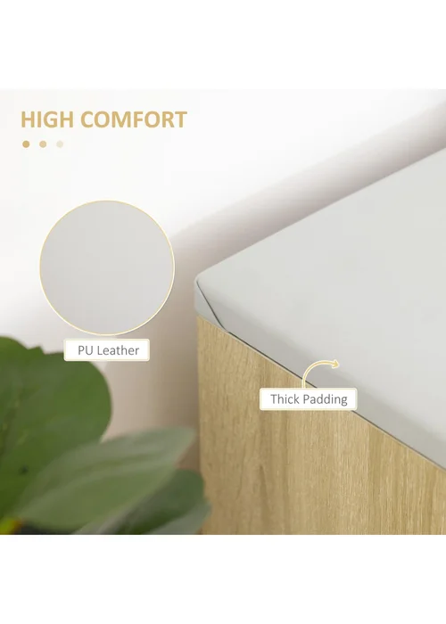 HOMCOM Grey Sit-On Shoe Storage Unit (80cm x 30cm x 43cm) - One Size Image 4