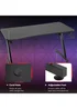HOMCOM Black Gaming Desk Adjustable Feet (120cm x 65cm x 74.5cm) - One Size Image 5