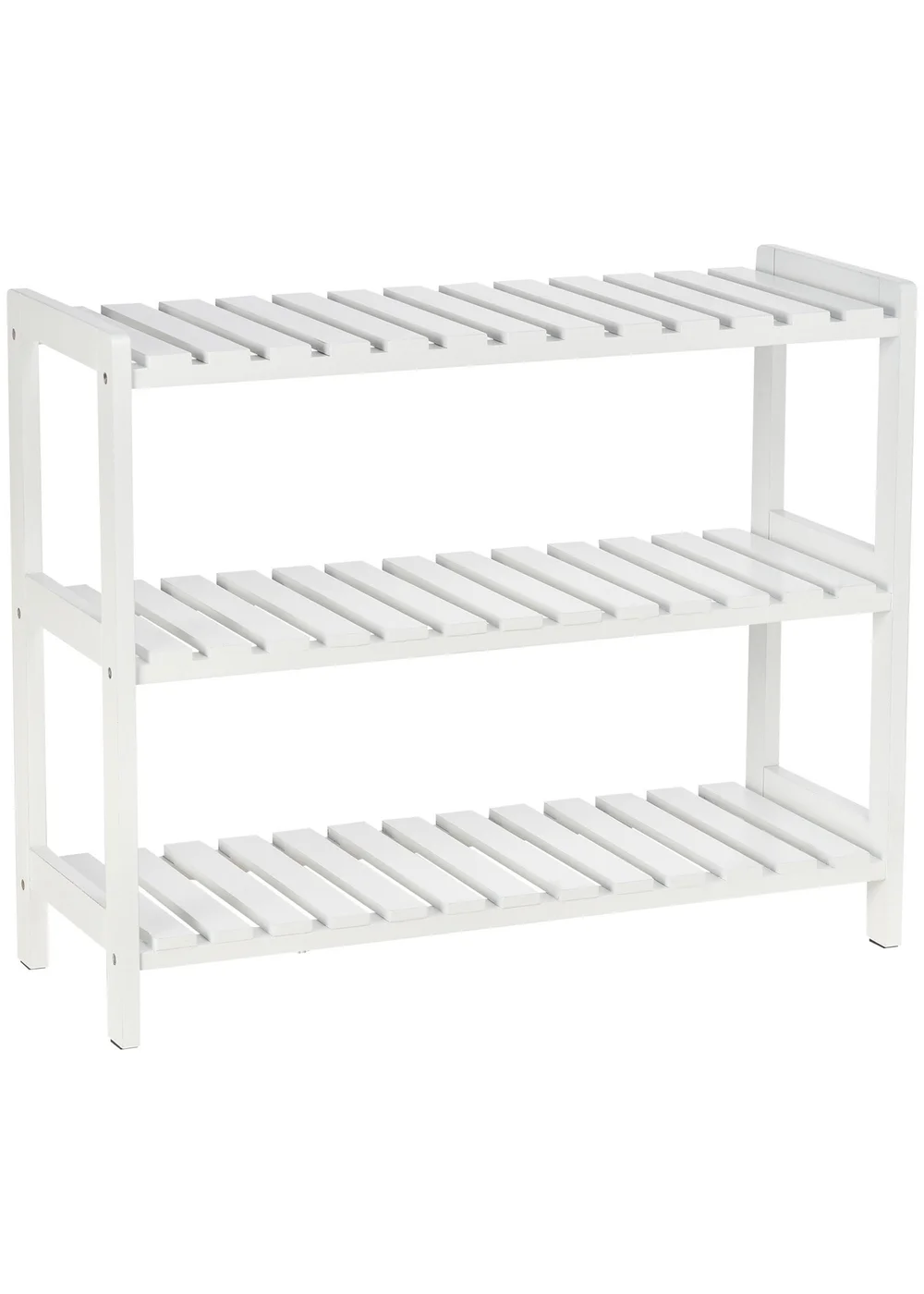 HOMCOM White 3-Tier Shoe Rack (70cm x 26cm x 57.5cm) - No Size Image 2
