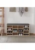HOMCOM Natural Multi-Storage Cushion Shoe Rack 14 Compartments (103.5cm x 30cm x 48cm) - One Size Image 1