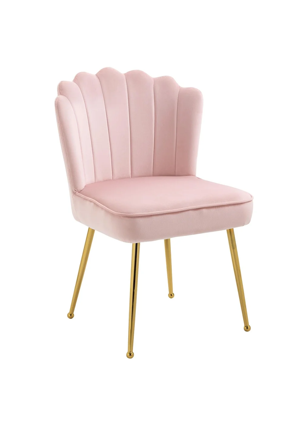 HOMCOM Pink Velvet-Feel Accent Chair (57cm x 58cm x 88cm) - No Size Image 2