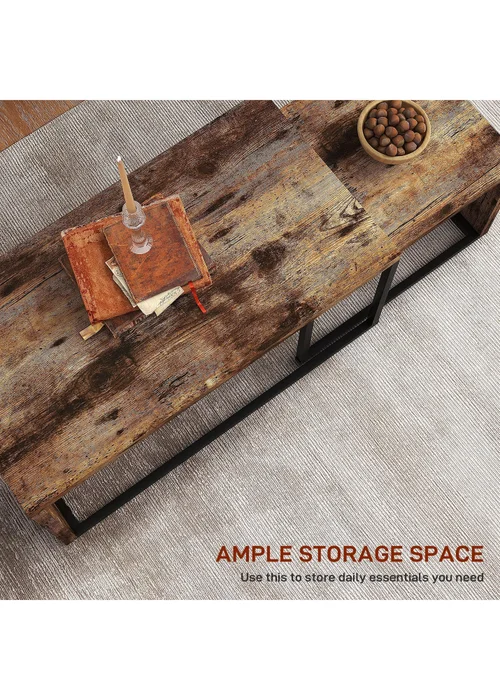 HOMCOM Brown Set of 2 Coffee Tables (90cm x 48cm x 42cm) - One Size Image 4