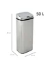 HOMCOM Silver Sensor Dustbin (33cm x 25cm x 84cm 50L) - One Size Image 3