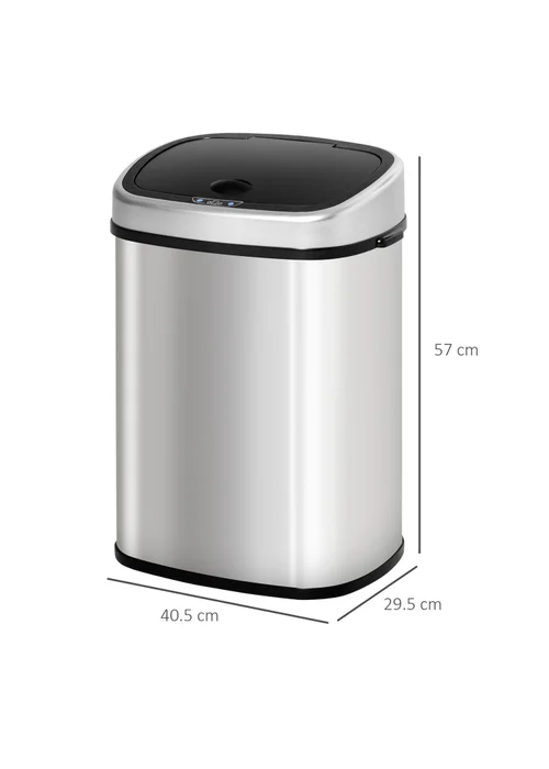 HOMCOM Chrome Sensor Dustbin Touchless Trash Can - No Size Image 3