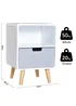 HOMCOM White Nordic Style Bedside Table (40cm x 38cm x 58cm) - One Size Image 3