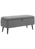HOMCOM Grey Storage Ottoman Bench with Steel Legs (102cm x 40cm x 44cm) - One Size Image 2