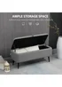 HOMCOM Grey Storage Ottoman Bench with Steel Legs (102cm x 40cm x 44cm) - One Size Image 4