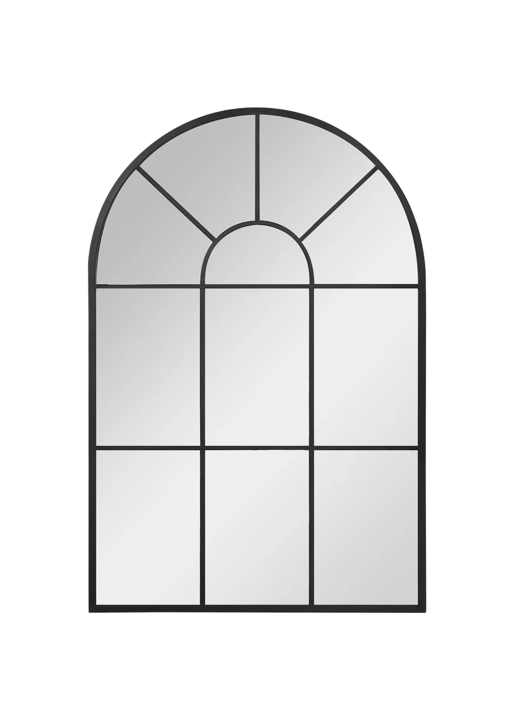 HOMCOM Black Modern Arched Wall Mirror (91cm x 60cm x 2cm) - No Size Image 2
