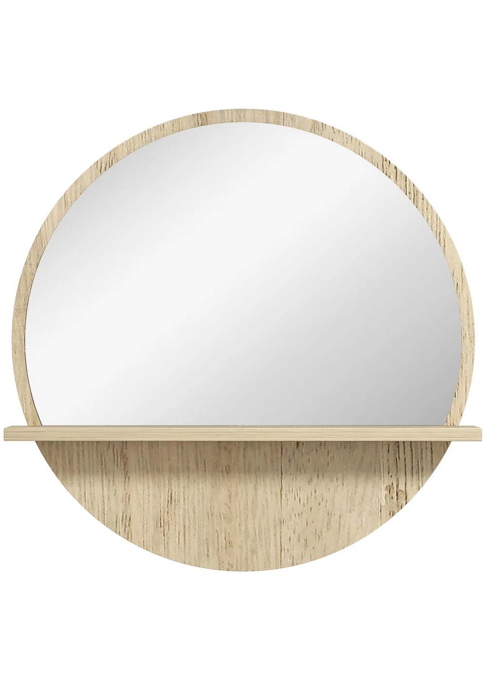 HOMCOM Natural Kleankin Wall Mounted Bathroom Mirror (45cm x 45cm x 10cm) - One Size Image 1