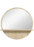 HOMCOM Natural Kleankin Wall Mounted Bathroom Mirror (45cm x 45cm x 10cm) - One Size Image 1