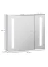 kleankin White LED Illuminated Mirror Cabinet (70cm x 15cm x 65cm) - One Size Image 3