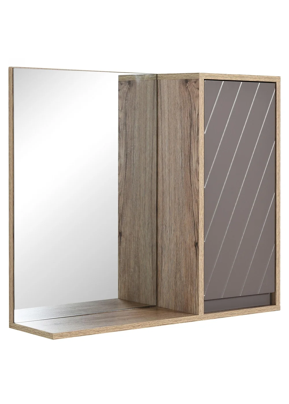HOMCOM Grey Wall Mounting Cabinet (57cm x 14.2cm x 49.2cm) - One Size Image 2