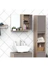 HOMCOM Grey Wall Mounting Cabinet (57cm x 14.2cm x 49.2cm) - One Size Image 1