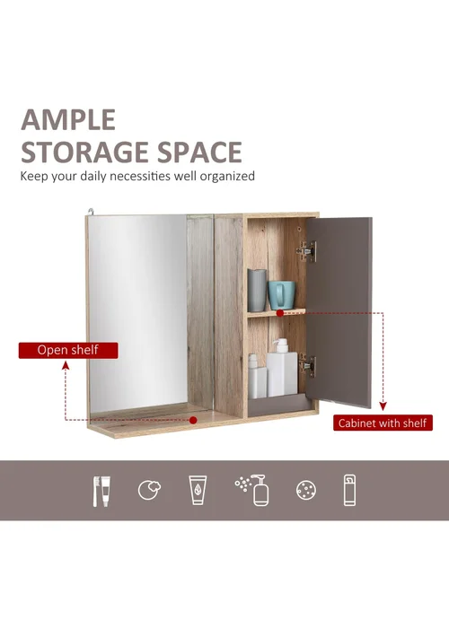 HOMCOM Grey Wall Mounting Cabinet (57cm x 14.2cm x 49.2cm) - One Size Image 5