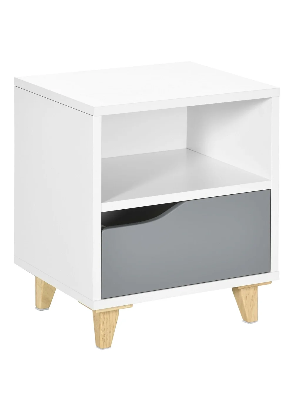 HOMCOM White Bedroom Bedside Table (36.8cm x 33cm x 43.8cm) - One Size Image 1