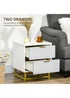 HOMCOM White Bedside Table W/ 2 Drawers (40cm x 40cm x 48.5cm) - One Size Image 5