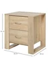 HOMCOM Brown 2 Drawer Boxy Bedside Table (48cm x 39cm x 54cm) - One Size Image 3