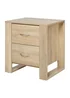 HOMCOM Brown 2 Drawer Boxy Bedside Table (48cm x 39cm x 54cm) - One Size Image 1