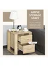HOMCOM Brown 2 Drawer Boxy Bedside Table (48cm x 39cm x 54cm) - One Size Image 4