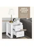 HOMCOM White 2 Drawer Boxy Bedside Table (48cm x 39cm x 54cm) - One Size Image 4