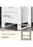 HOMCOM White 2 Drawer Boxy Bedside Table (48cm x 39cm x 54cm) - One Size Image 5