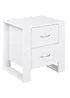 HOMCOM White 2 Drawer Boxy Bedside Table (48cm x 39cm x 54cm) - One Size Image 2