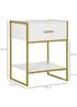 HOMCOM White Modern Bedside Table (45cm x 40cm x 60cm) - One Size Image 3