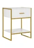 HOMCOM White Modern Bedside Table (45cm x 40cm x 60cm) - One Size Image 1