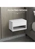 HOMCOM White Floating Bedside Table Set of 2 (37cm x 32cm x 21cm) - One Size Image 5