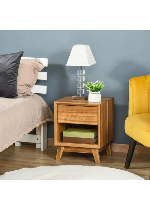 HOMCOM Brown Storage Organizer Bedside Table (40cm x 40cm x 50cm) - No Size Image 1