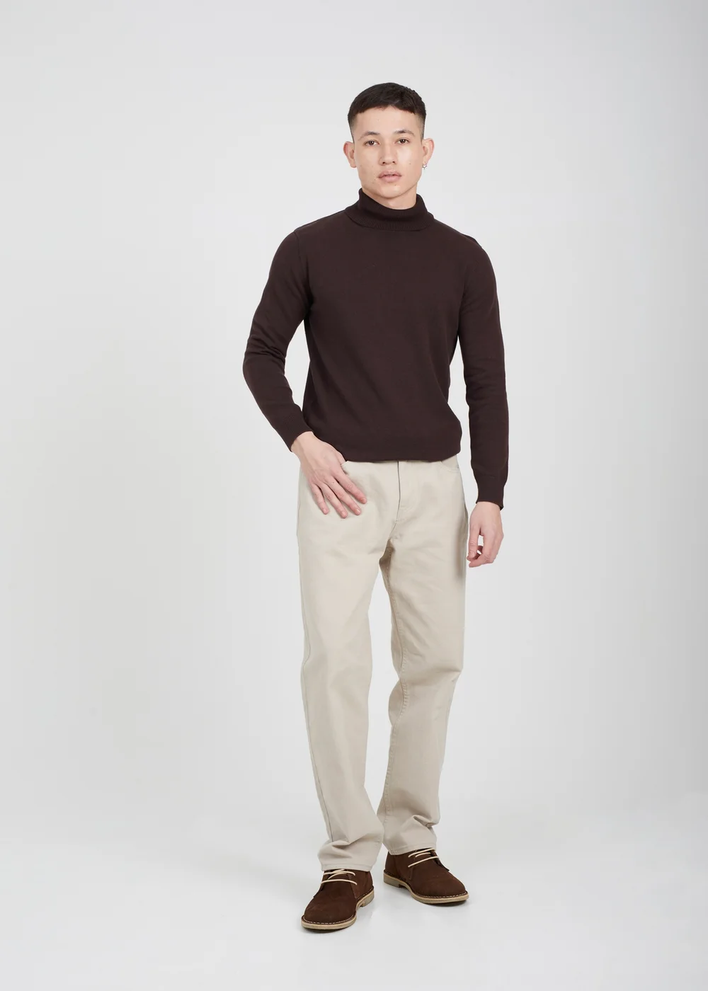 Brave Soul Chocolate Roll Neck Jumper - S Image 4