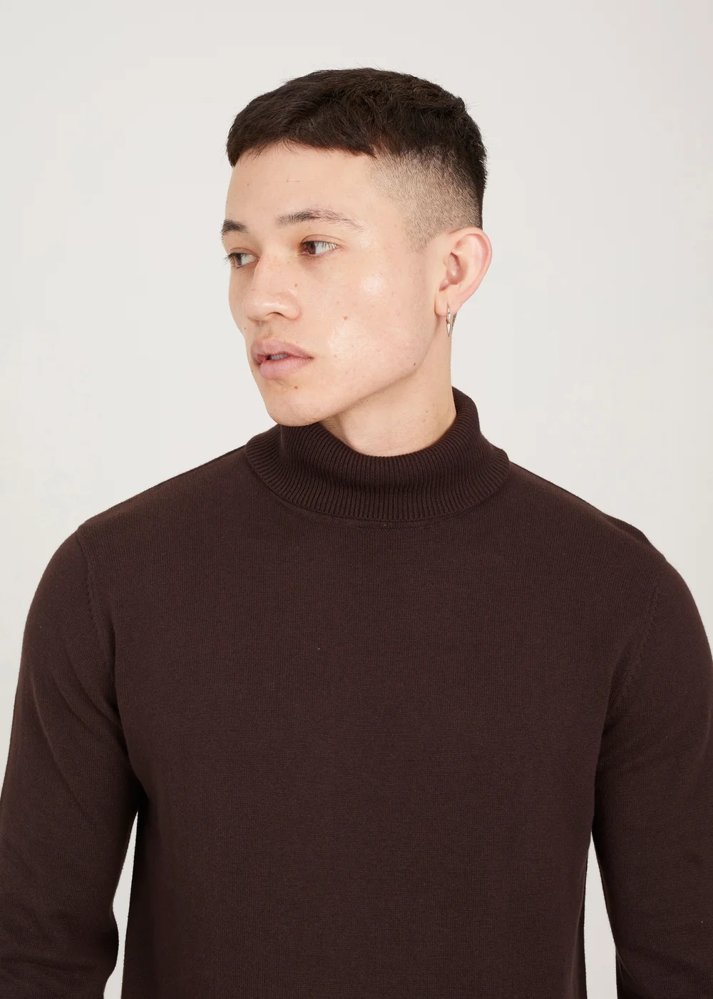 Brave Soul Chocolate Roll Neck Jumper - S Image 3
