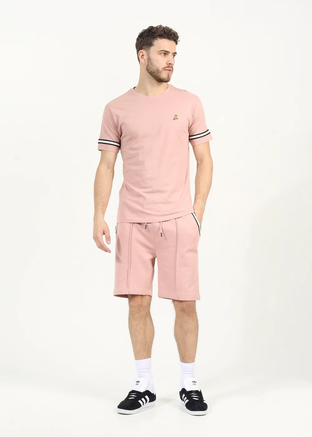 Brave Soul Dusty Pink T-Shirt and Shorts Set - Medium Image 1