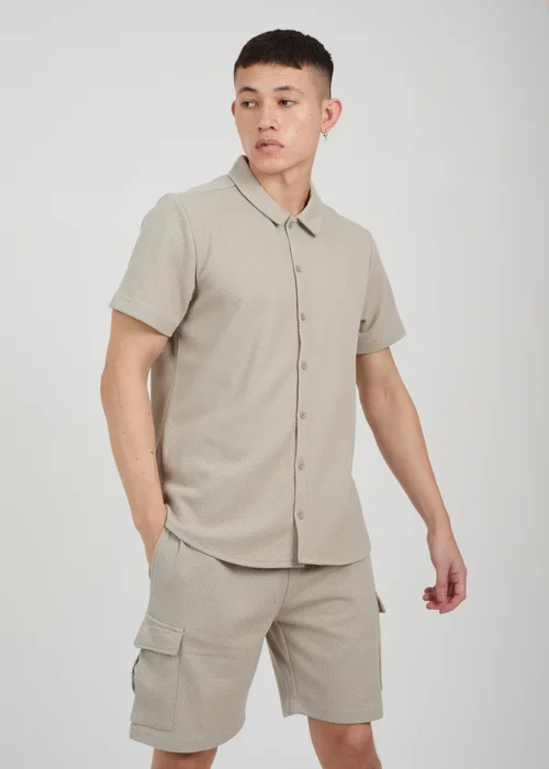 Brave Soul Soft Green Short Sleeve Textured Shirt - S Image 1