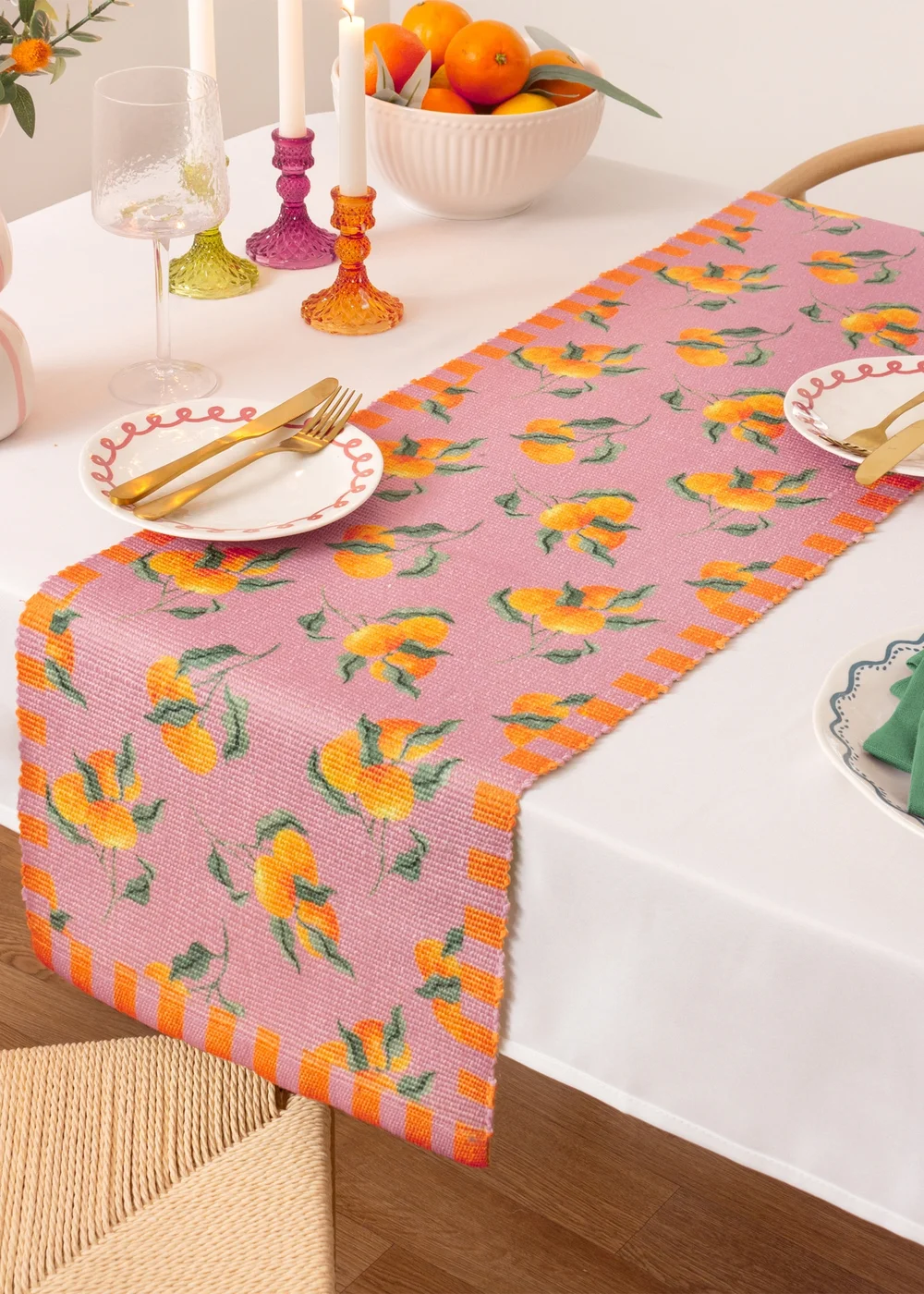 furn. Oranges Table Runner (180 x 35cm) - One Size Image 1