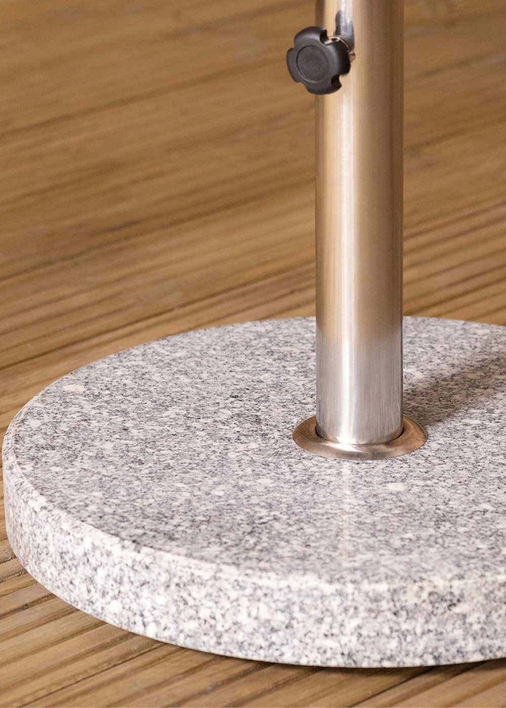 Charles Bentley Round Granite Grey Parasol Base (31cm x 40cm 15Kg) - One Size Image 2