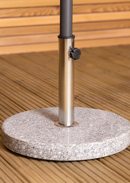 Charles Bentley Round Granite Grey Parasol Base (31cm x 40cm 15Kg) - One Size Image 1