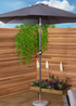 Charles Bentley Garden Metal Grey Patio Umbrella Crank & Tilt (235.5cm, 38mm Pole) - One Size Image 1