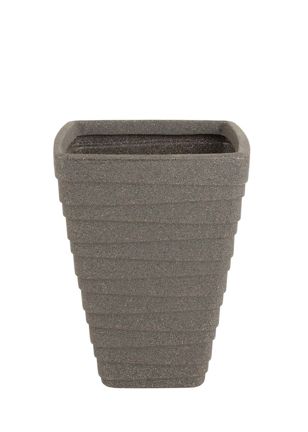 Charles Bentley Grey Pair of Tall Trojan Square Granite Pots (Dia. 40cm) - One Size Image 5