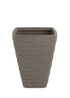 Charles Bentley Grey Pair of Tall Trojan Square Granite Pots (Dia. 40cm) - One Size Image 5
