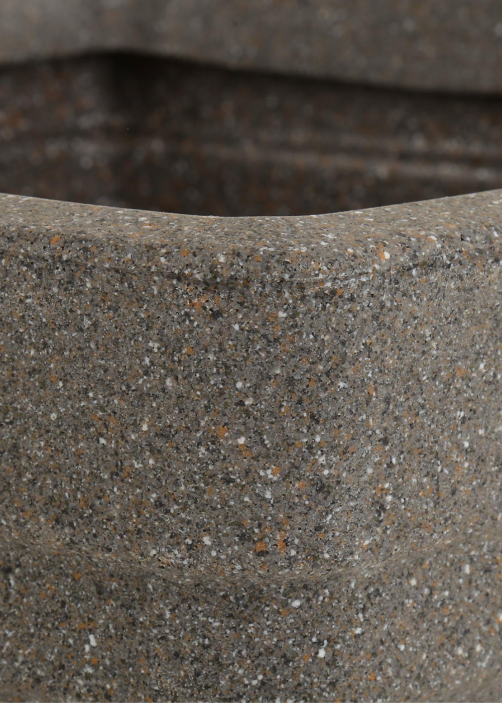Charles Bentley Grey Pair of Tall Trojan Square Granite Pots (Dia. 40cm) - One Size Image 4
