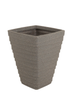 Charles Bentley Grey Pair of Tall Trojan Square Granite Pots (Dia. 40cm) - One Size Image 3